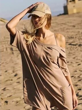 FP Movement by Free People Short Sleeve Hot Shot Romper-Small Flaw
